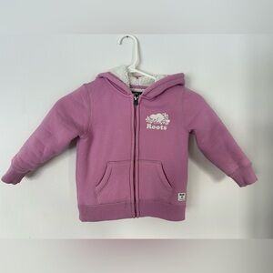 Root Sherpa Lined Pink Hoodie 4T
